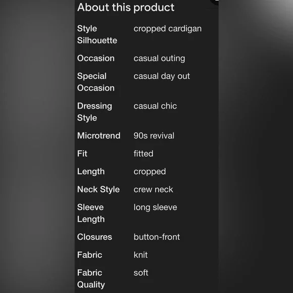 House of Harlow 1960 Merino Wool Cropped Cardigan. Ladies L - Picture 3 of 14